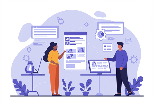 AI prompt system workflow showing the 3 steps to creating effective e-commerce product descriptions using AI prompts.