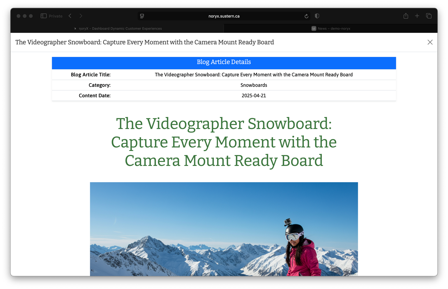 Videographer Snowboard: Capture Every Moment with the Camera Mount Ready Board